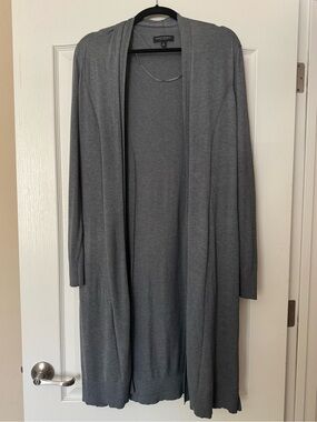 Banana Republic - Long Open-Front Gray Duster Sweater